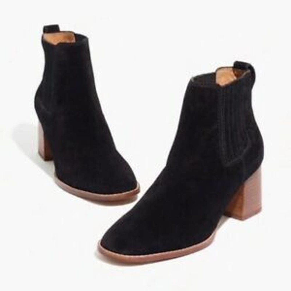 Madewell Bryce womens  Ankle Boots Black Suede Block Heel  Size9